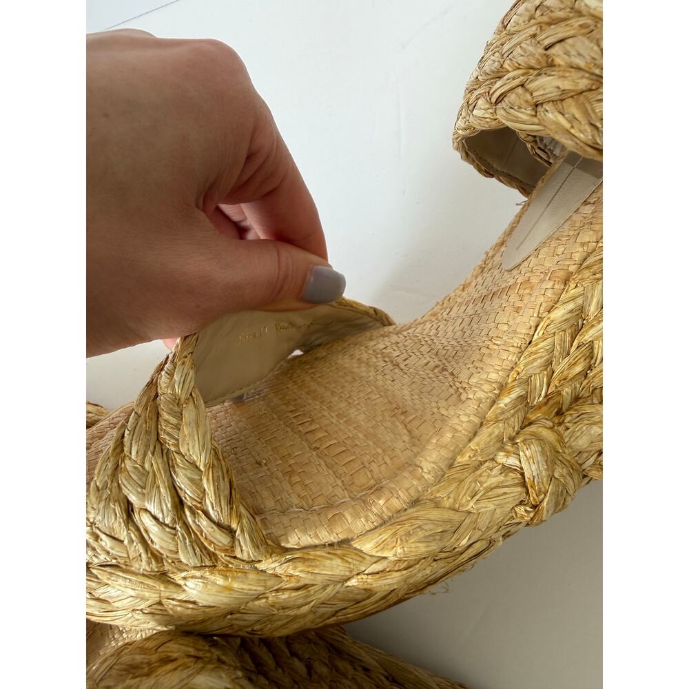 Dolce Vita Women Aldona Crisscross Ankle Strap Espadrille Wedge Sandal Raffia 11 - Picture 4 of 7